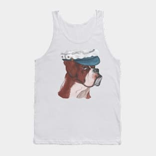 BOXER DOG wearing hat Tank Top